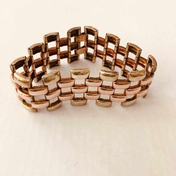 Vintage panther two toned gold filled bracelet - Picture 2 of 5